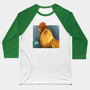 Rooster and snowdrop flower Baseball T-Shirt